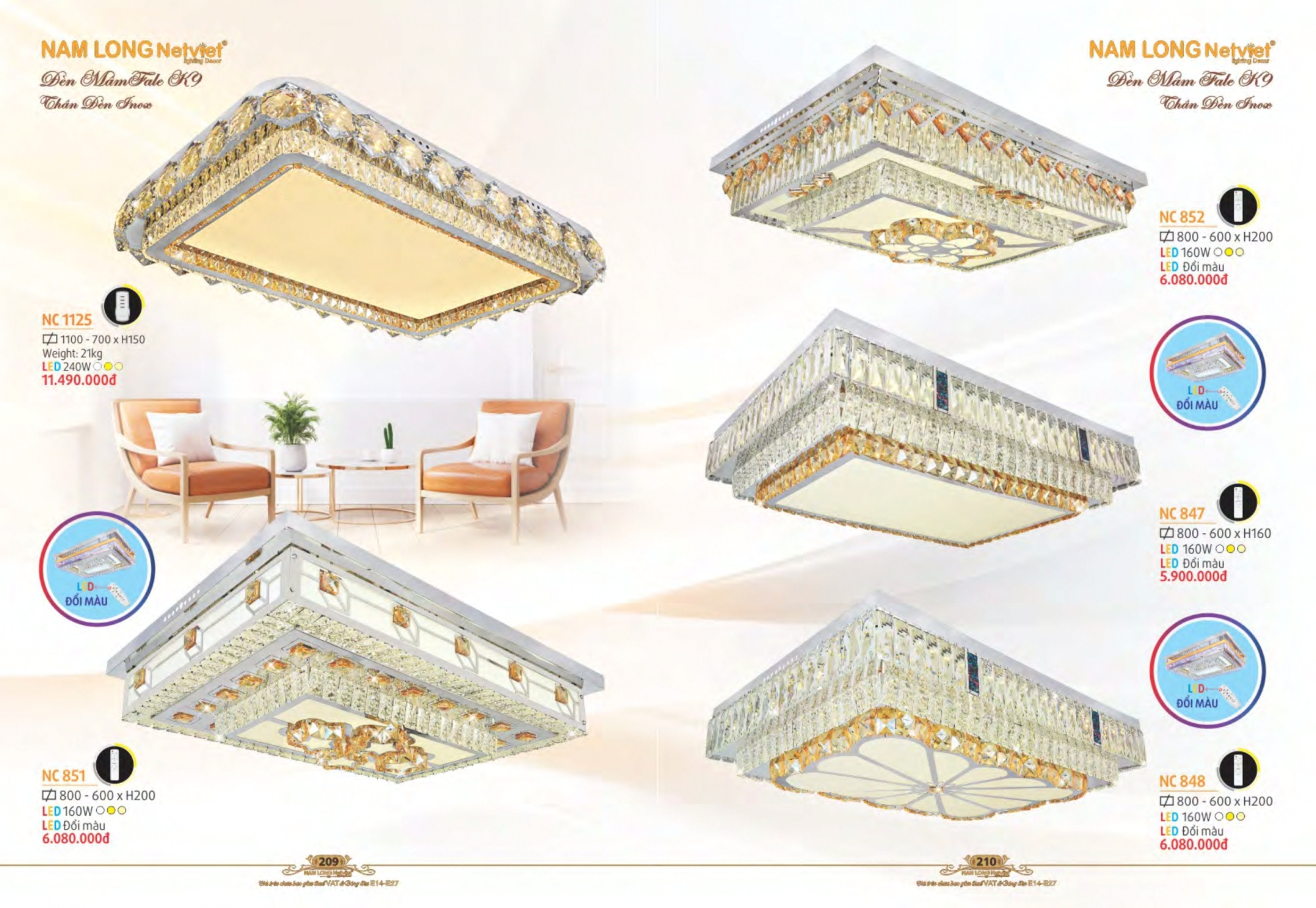 Bảng giá đèn trang trí Nam Long